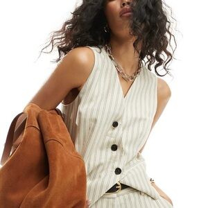 ASOS Design tailored asymmetric striped vest